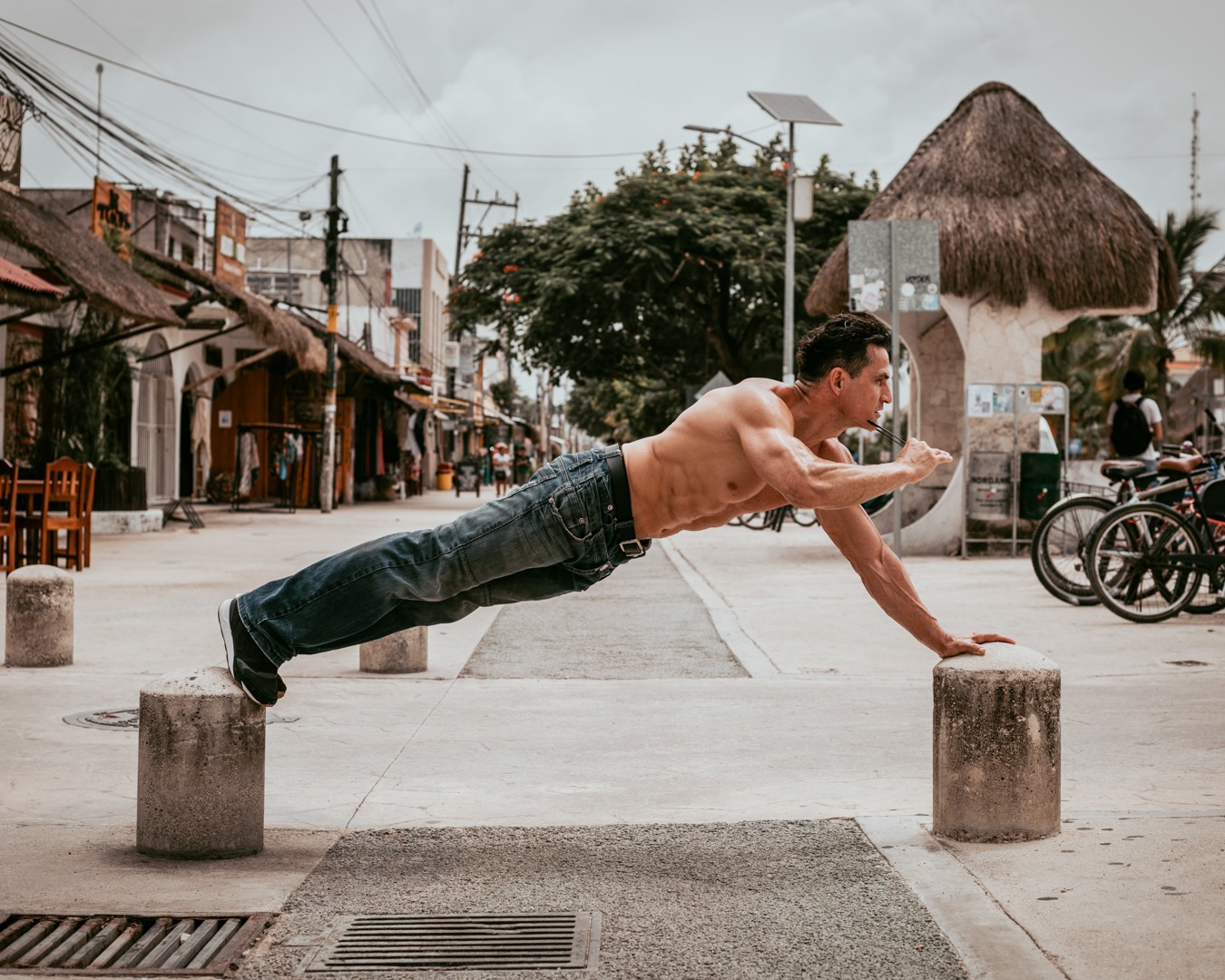 Jero entrenando en la calle